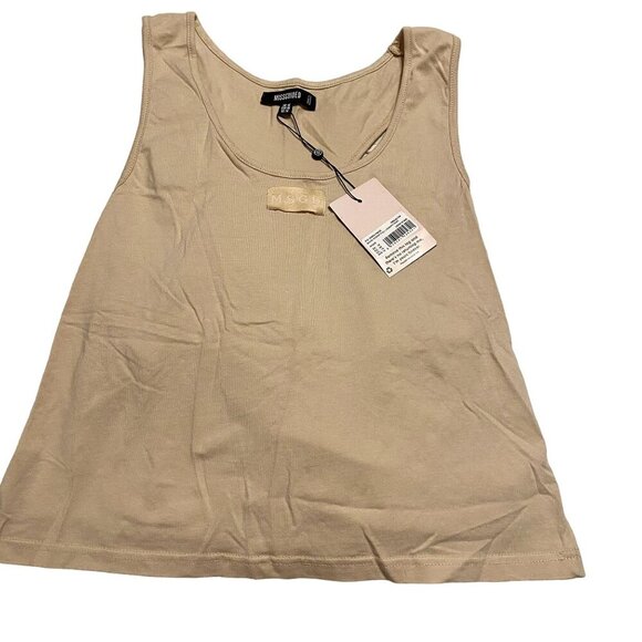 Missguided Tan Logo Tank Top Size 14 XL NWT - Picture 1 of 3